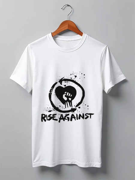 Заказать мужскую футболку в Москве. Футболка классическая Rise Against от BURNSHIRTS - готовые дизайны и нанесение принтов.