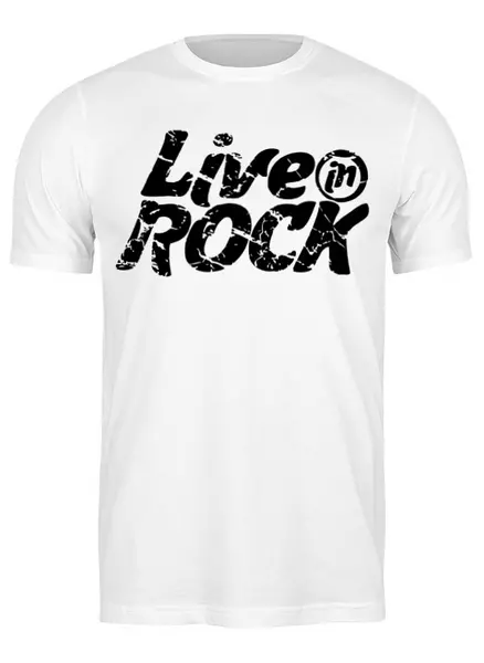 Заказать мужскую футболку в Москве. Футболка классическая Футболка LiveInRock от pirll - готовые дизайны и нанесение принтов.