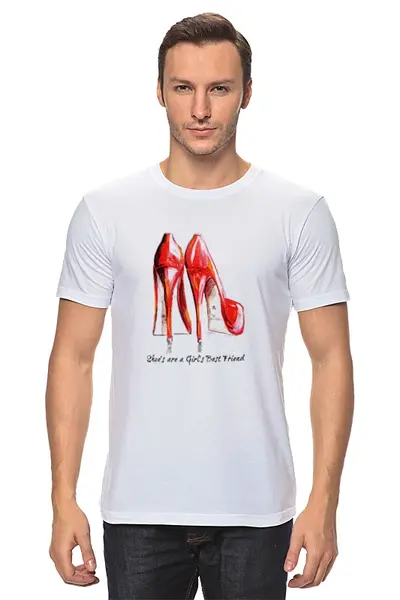 Заказать мужскую футболку в Москве. Футболка классическая Красные туфли для крутого лука от ersta - готовые дизайны и нанесение принтов.