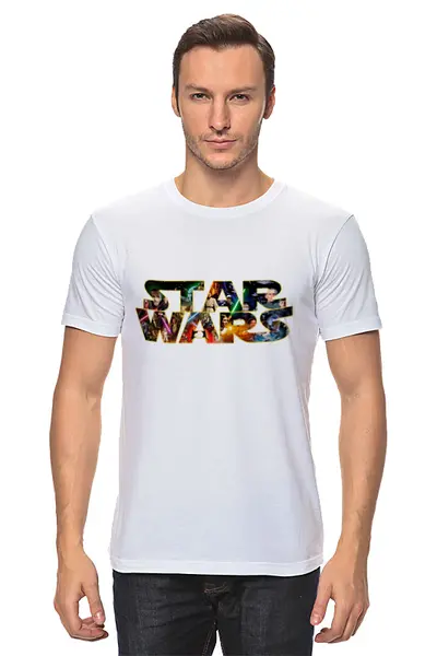 Заказать мужскую футболку в Москве. Футболка классическая StarWars v1.2 от webmaler - готовые дизайны и нанесение принтов.