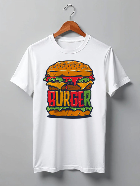 Заказать мужскую футболку в Москве. Футболка классическая BURGER от balden - готовые дизайны и нанесение принтов.