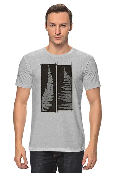 Заказать мужскую футболку в Москве. Футболка классическая Ferns от oneredfoxstore@gmail.com - готовые дизайны и нанесение принтов.