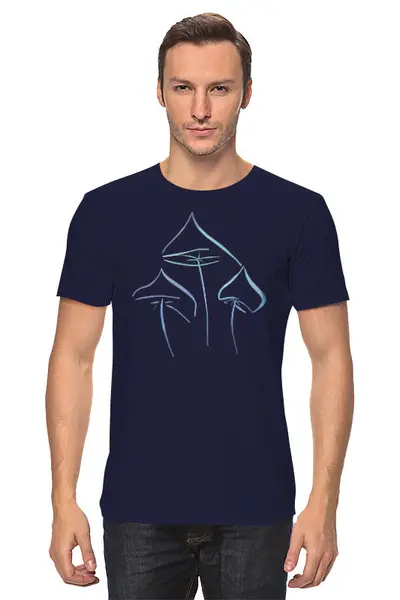 Заказать мужскую футболку в Москве. Футболка классическая Mushrooms от oneredfoxstore@gmail.com - готовые дизайны и нанесение принтов.