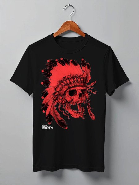 Заказать мужскую футболку в Москве. Футболка классическая Skull от zeroone - готовые дизайны и нанесение принтов.