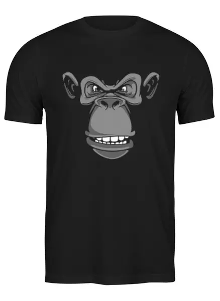 Заказать мужскую футболку в Москве. Футболка классическая Ape-face Обезьянье лицо от Fix Print - готовые дизайны и нанесение принтов.