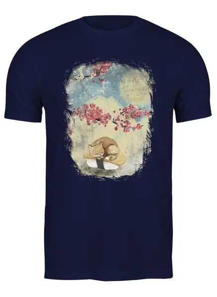 Заказать мужскую футболку в Москве. Футболка классическая Japan Sushi Cat от oneredfoxstore@gmail.com - готовые дизайны и нанесение принтов.