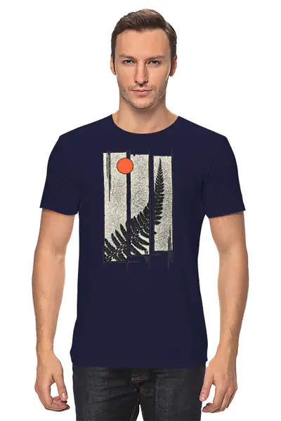 Заказать мужскую футболку в Москве. Футболка классическая Moon Fern от oneredfoxstore@gmail.com - готовые дизайны и нанесение принтов.