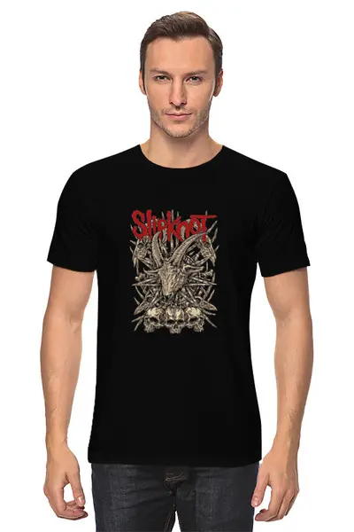 Заказать мужскую футболку в Москве. Футболка классическая Slipknot от geekbox - готовые дизайны и нанесение принтов.
