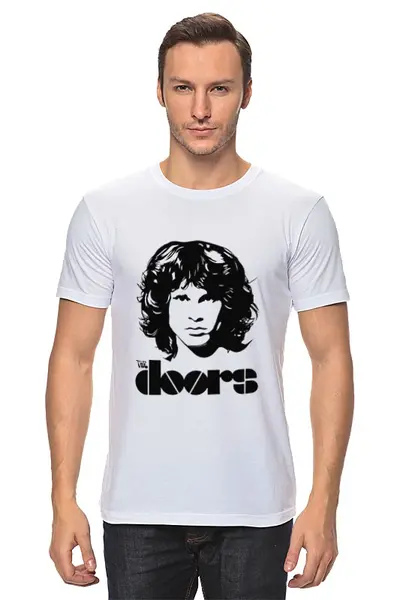 Заказать мужскую футболку в Москве. Футболка классическая The doors (Дорс) от Easy-store - готовые дизайны и нанесение принтов.