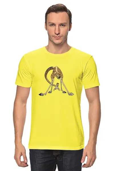 Заказать мужскую футболку в Москве. Футболка классическая Жираф от queen  - готовые дизайны и нанесение принтов.