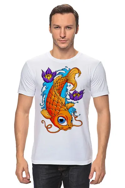 Заказать мужскую футболку в Москве. Футболка классическая Fish Art от Leichenwagen - готовые дизайны и нанесение принтов.