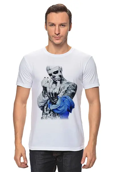 Заказать мужскую футболку в Москве. Футболка классическая Zombie boy              от Антон Величко - готовые дизайны и нанесение принтов.