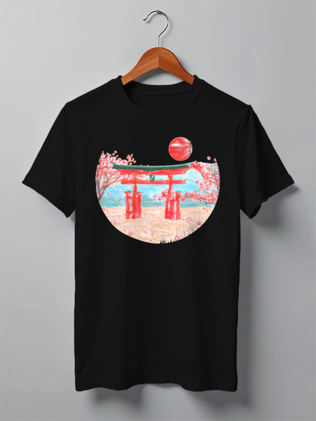 Заказать мужскую футболку в Москве. Футболка классическая Japan от oneredfoxstore@gmail.com - готовые дизайны и нанесение принтов.