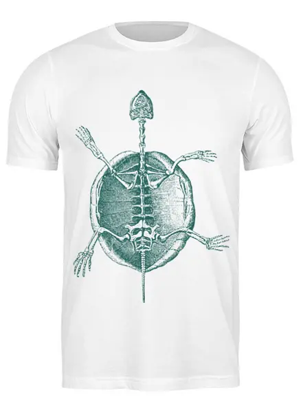 Заказать мужскую футболку в Москве. Футболка классическая Скелет черепахи от BeliySlon - готовые дизайны и нанесение принтов.