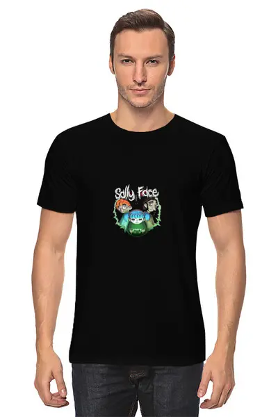 Заказать мужскую футболку в Москве. Футболка классическая Sally Face (Салли фейс) от Анастасия Вахрушева - готовые дизайны и нанесение принтов.