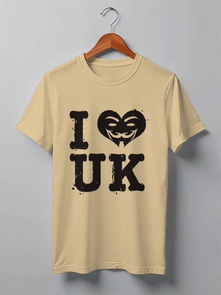 Заказать мужскую футболку в Москве. Футболка классическая UK Love от skynatural - готовые дизайны и нанесение принтов.