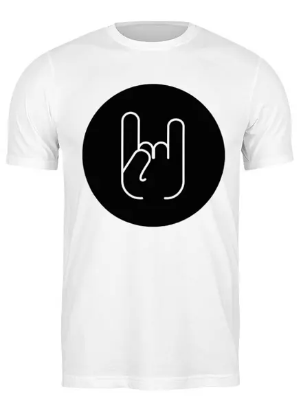 Заказать мужскую футболку в Москве. Футболка классическая Иконка с жестом "Рок-н-ролл" от Metronomy - готовые дизайны и нанесение принтов.