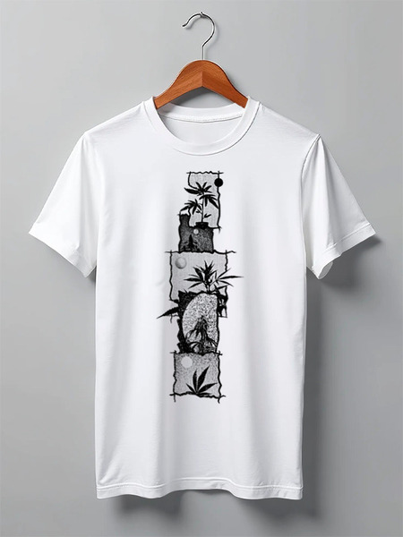 Заказать мужскую футболку в Москве. Футболка классическая Weed Tower от oneredfoxstore@gmail.com - готовые дизайны и нанесение принтов.