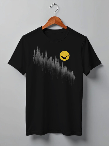 Заказать мужскую футболку в Москве. Футболка классическая Owl Moon от oneredfoxstore@gmail.com - готовые дизайны и нанесение принтов.