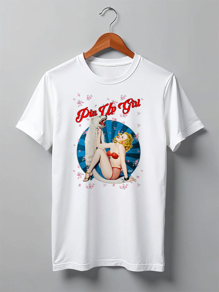 Заказать мужскую футболку в Москве. Футболка классическая Pin Up Girl от OEX design - готовые дизайны и нанесение принтов.