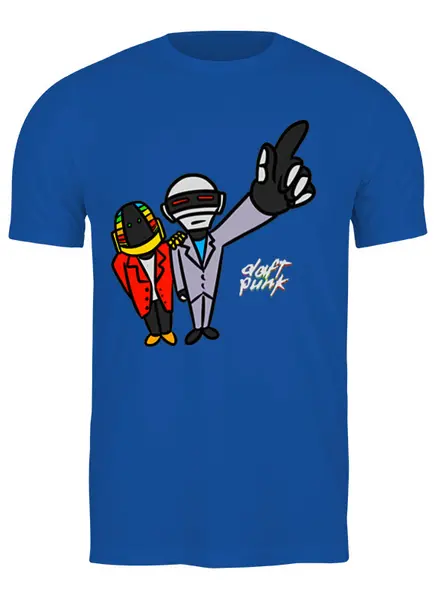 Заказать мужскую футболку в Москве. Футболка классическая Daft Punk от galaxy secret - готовые дизайны и нанесение принтов.