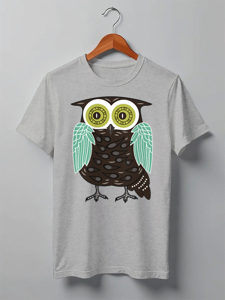 Заказать мужскую футболку в Москве. Футболка классическая Owl Here от oneredfoxstore@gmail.com - готовые дизайны и нанесение принтов.