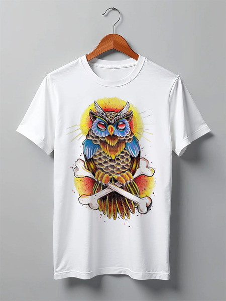 Заказать мужскую футболку в Москве. Футболка классическая Mysterious Owl от priceless - готовые дизайны и нанесение принтов.