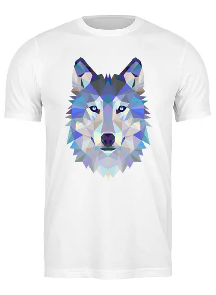 Заказать мужскую футболку в Москве. Футболка классическая Wolf (Волк) от Polilog - готовые дизайны и нанесение принтов.