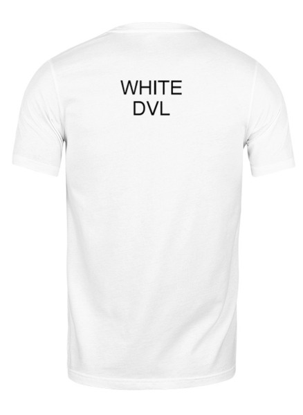 Заказать мужскую футболку в Москве. Футболка классическая WHITE DVL от sleepy_again - готовые дизайны и нанесение принтов.
