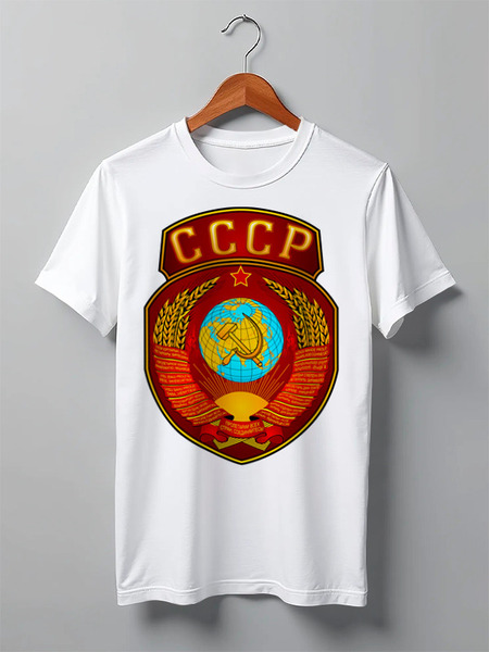 Заказать мужскую футболку в Москве. Футболка классическая Герб СССР от gopotol - готовые дизайны и нанесение принтов.