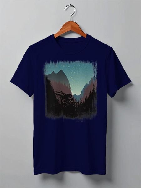 Заказать мужскую футболку в Москве. Футболка классическая Mountain Bike от oneredfoxstore@gmail.com - готовые дизайны и нанесение принтов.