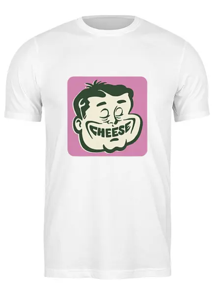 Заказать мужскую футболку в Москве. Футболка классическая CHEESY SMILE от gent777 - готовые дизайны и нанесение принтов.