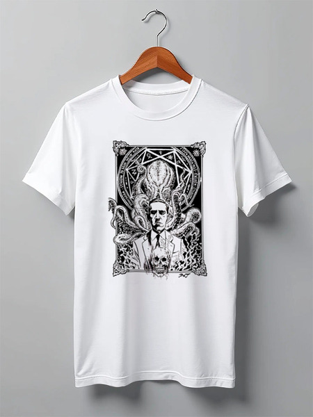 Заказать мужскую футболку в Москве. Футболка классическая Howard Lovecraft T-Shirt от BigBrother - готовые дизайны и нанесение принтов.
