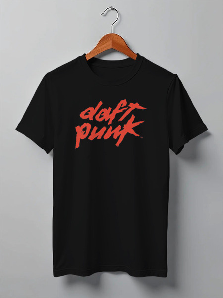 Заказать мужскую футболку в Москве. Футболка классическая Daft Punk logo от KinoArt - готовые дизайны и нанесение принтов.