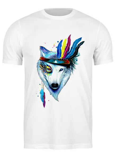 Заказать мужскую футболку в Москве. Футболка классическая Wolf  от Kostya  - готовые дизайны и нанесение принтов.