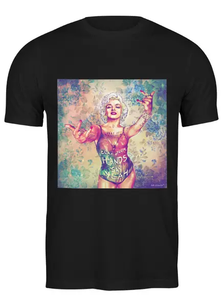 Заказать мужскую футболку в Москве. Футболка классическая Marilyn Monroe от Vladec11 - готовые дизайны и нанесение принтов.