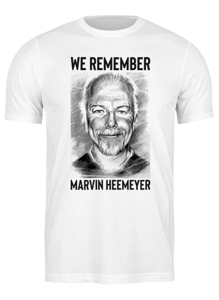 Заказать мужскую футболку в Москве. Футболка классическая Marvin Heemeyer White t-shirt от Alcochat - готовые дизайны и нанесение принтов.