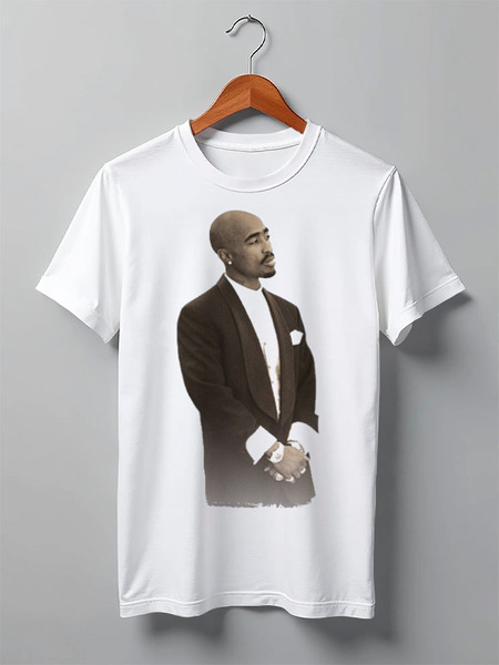 Заказать мужскую футболку в Москве. Футболка классическая 2Pac Shakur  от matax - готовые дизайны и нанесение принтов.