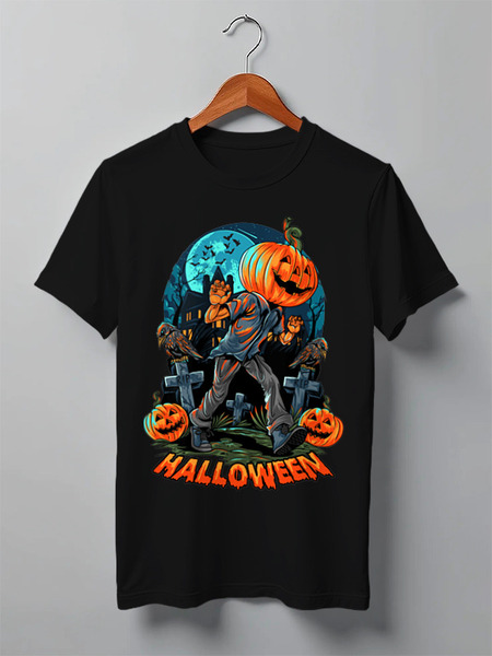 Заказать мужскую футболку в Москве. Футболка классическая Halloween - Зомби от printeriumstore@gmail.com - готовые дизайны и нанесение принтов.