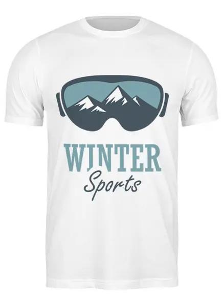 Заказать мужскую футболку в Москве. Футболка классическая Зимний Спорт (Winter Sport) от coolmag - готовые дизайны и нанесение принтов.