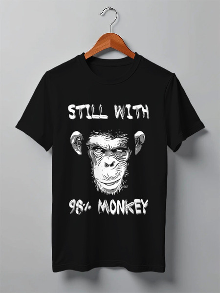 Заказать мужскую футболку в Москве. Футболка классическая Steel Whit 98% Monkey от OEX design - готовые дизайны и нанесение принтов.