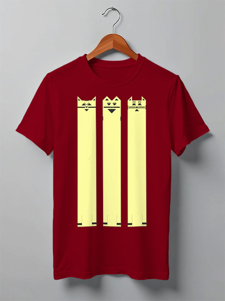 Заказать мужскую футболку в Москве. Футболка классическая Cats Here от oneredfoxstore@gmail.com - готовые дизайны и нанесение принтов.