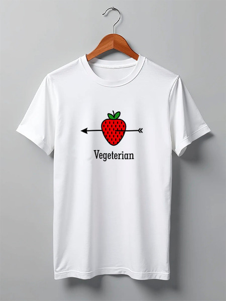 Заказать мужскую футболку в Москве. Футболка классическая Vegeterian от catification - готовые дизайны и нанесение принтов.