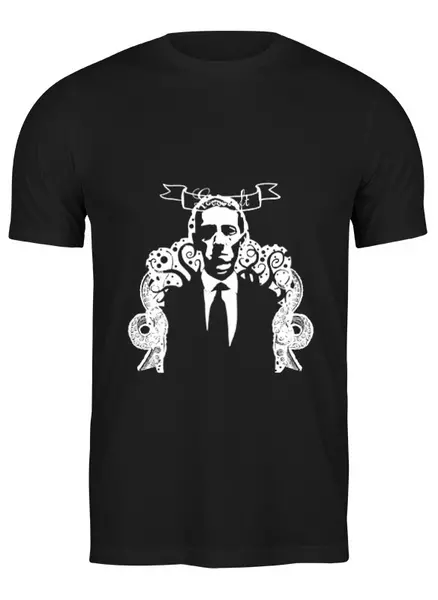 Заказать мужскую футболку в Москве. Футболка классическая Lovecraft от baradin baradin - готовые дизайны и нанесение принтов.