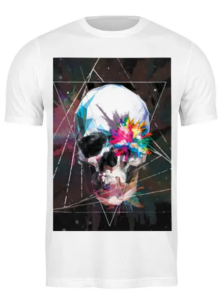 Заказать мужскую футболку в Москве. Футболка классическая Skull - 18 от Vladec11 - готовые дизайны и нанесение принтов.