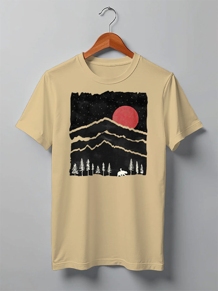 Заказать мужскую футболку в Москве. Футболка классическая Bear Here от oneredfoxstore@gmail.com - готовые дизайны и нанесение принтов.