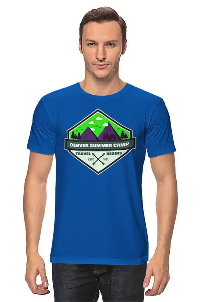 Заказать мужскую футболку в Москве. Футболка классическая Mountains от oneredfoxstore@gmail.com - готовые дизайны и нанесение принтов.