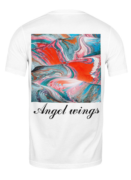 Заказать мужскую футболку в Москве. Футболка классическая Angel wings (Крылья Ангела) от Елена Благославова - готовые дизайны и нанесение принтов.