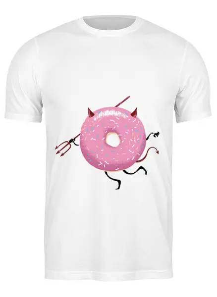 Заказать мужскую футболку в Москве. Футболка классическая Демонический пончик от YellowCloverShop - готовые дизайны и нанесение принтов.