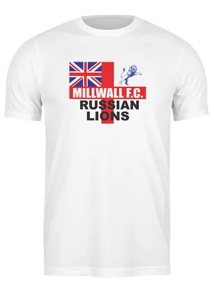 Заказать мужскую футболку в Москве. Футболка классическая Millwall Russian Lions Tee от Millwall Supporters Club Russia - готовые дизайны и нанесение принтов.